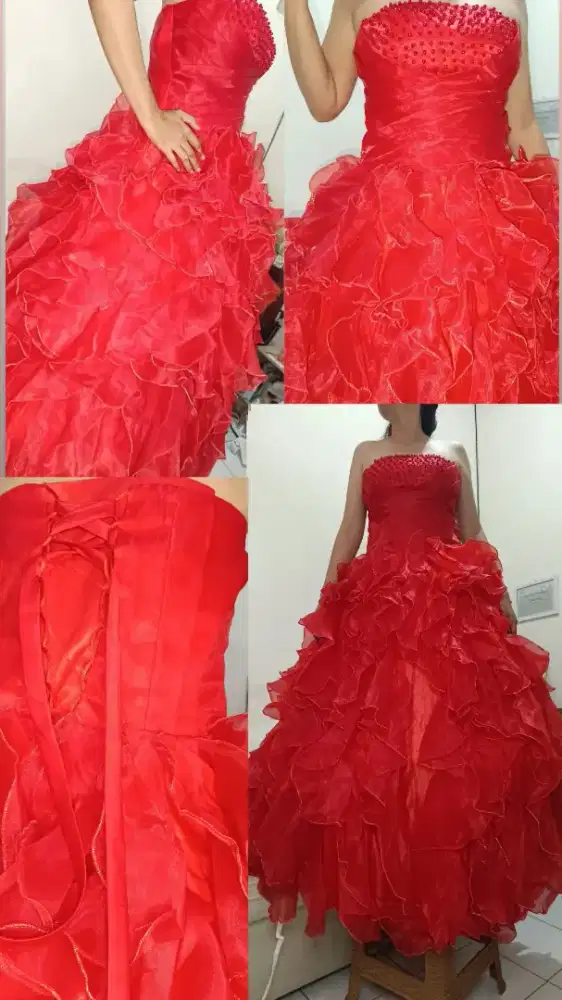 Jual gaun sangjit LD xxl masih bisa di addjust