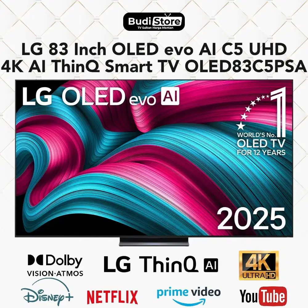 LG 83 Inch OLED evo AI C5 UHD 4K AI ThinQ Smart TV OLED83C5PSA