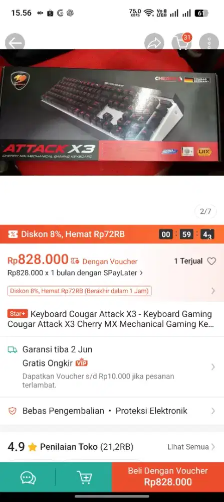 keyboard cougar Cherry Attack X3