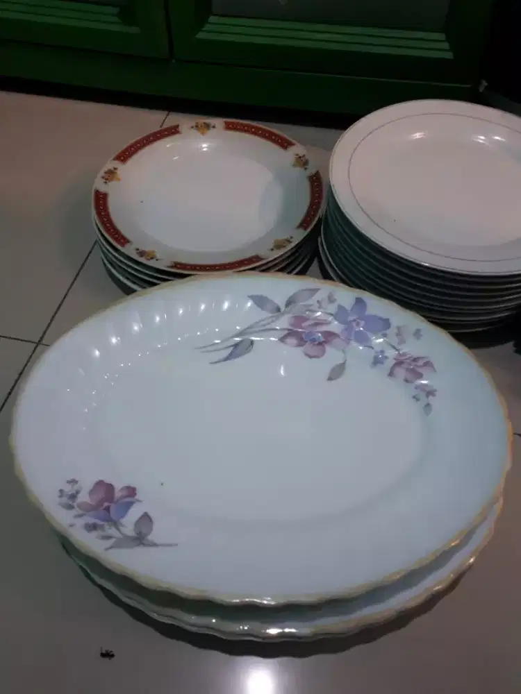 piring Lodor oval kramik tebal & piring makan kramik bulat