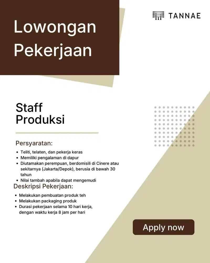 Staff Produksi Makanan dan Minuman