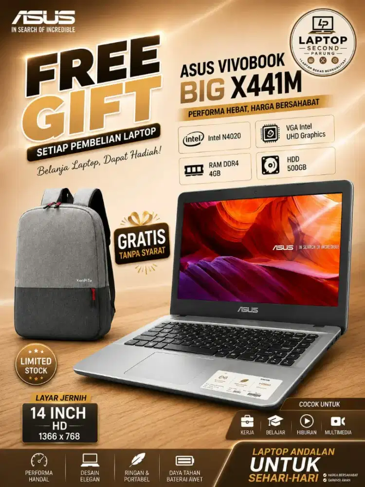 ASUS X441M - N4020 - DDR4 4GB - HDD 500GB