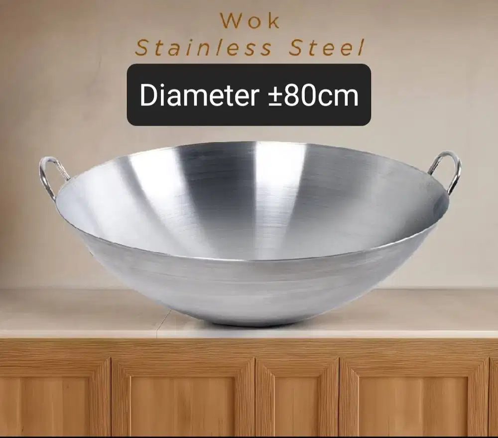 Wok wajan stainless Jumbo, buat mbg / produksi besar