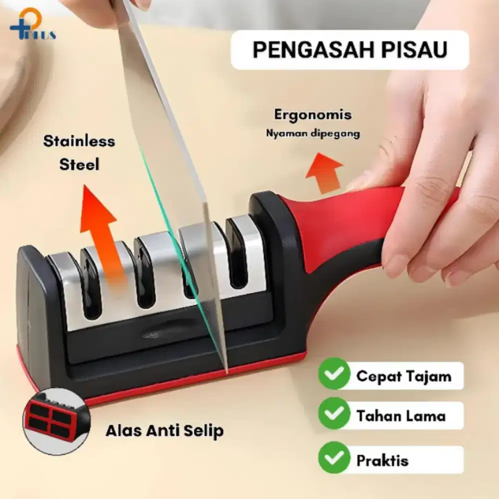 [ Pplus ] Alat Asahan Pengasah Penajam Pisau 4 slot  4 in1.