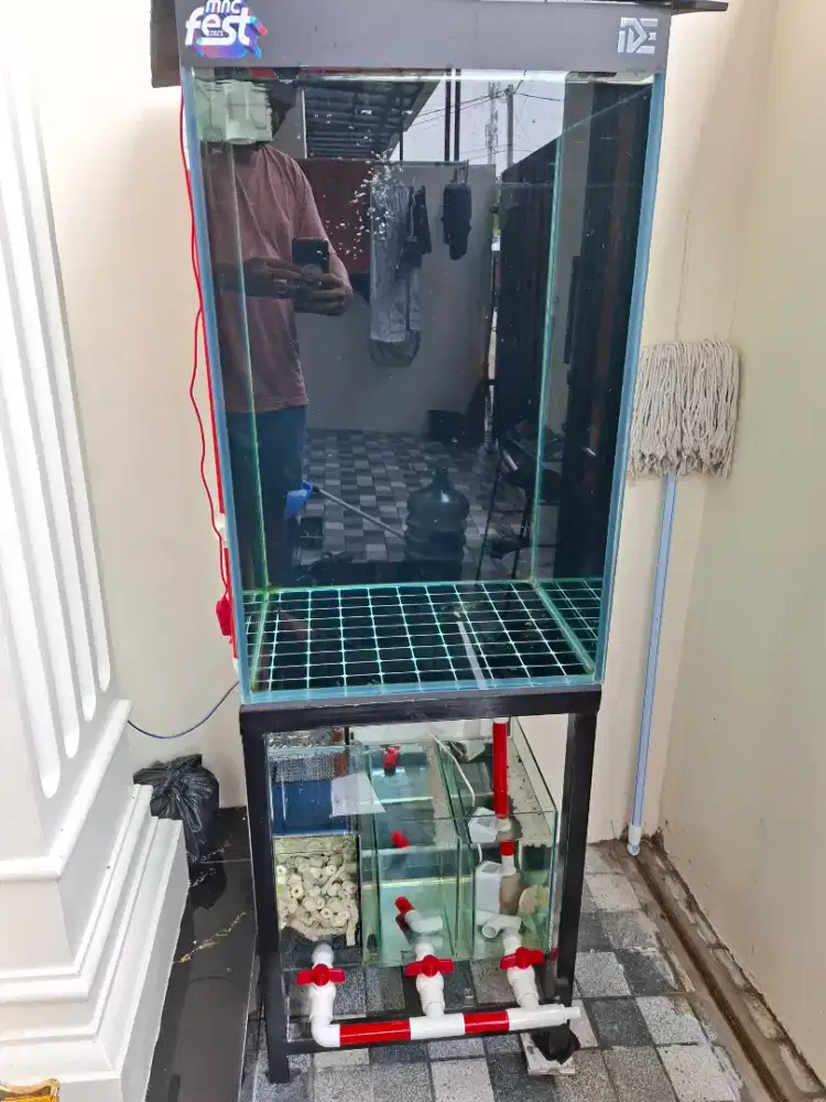 Aquarium 50x50x80 tower kaca 10ml full