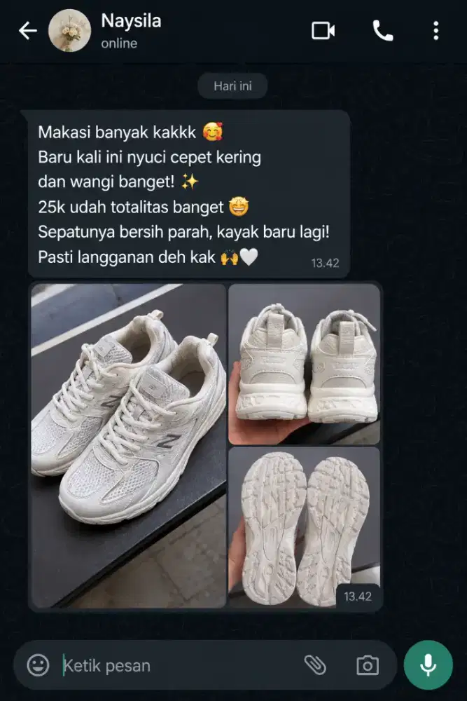 Cuci sepatu bisa panggilan tanpa air lebih wangi dan lebih bersih