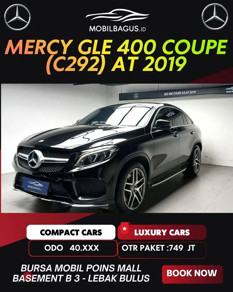Mercedes-Benz GLE COUPE 3.0 (C292) AT 2019 HITAM Low KM Pajak BARU