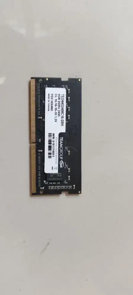RAM Laptop SODIMM TeamGroup Elite 4GB DDR4 2400MHz Original Bekas