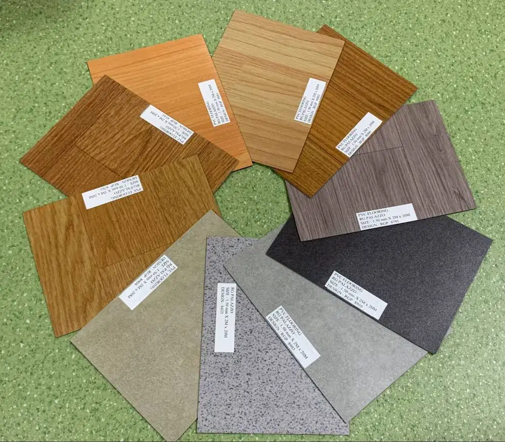 Vinyl Roll Lantai Tebal 1.5mm / Karpet Vinyl Motif Kayu Lebar 2m