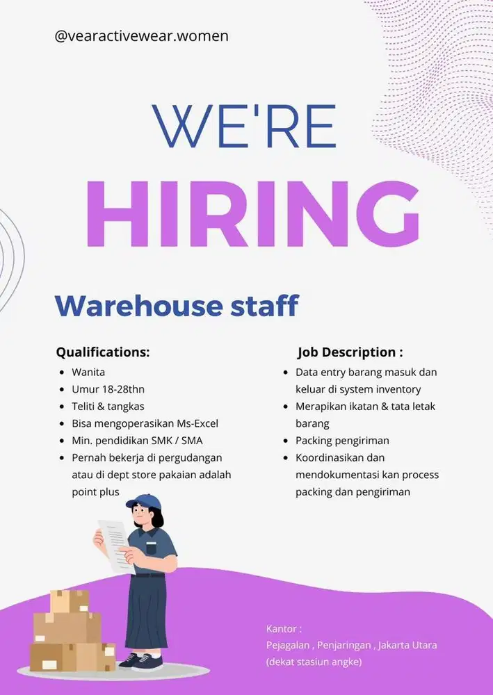 Warehouse Staff ( Pergudangan Pakaian )