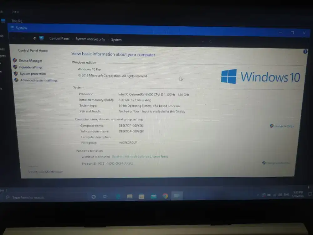 Laptop hp ram 8