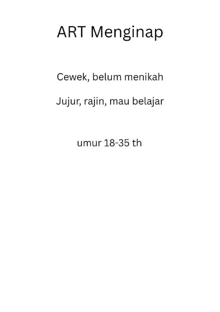 ART menginap daerah surabaya