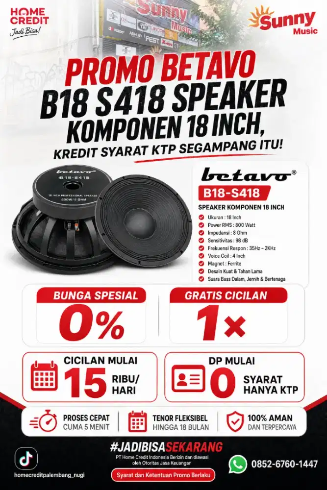 PROMO KREDIT BETAVO B18 S418 SPEAKER KOMPONEN 18 INCH TERMURAH