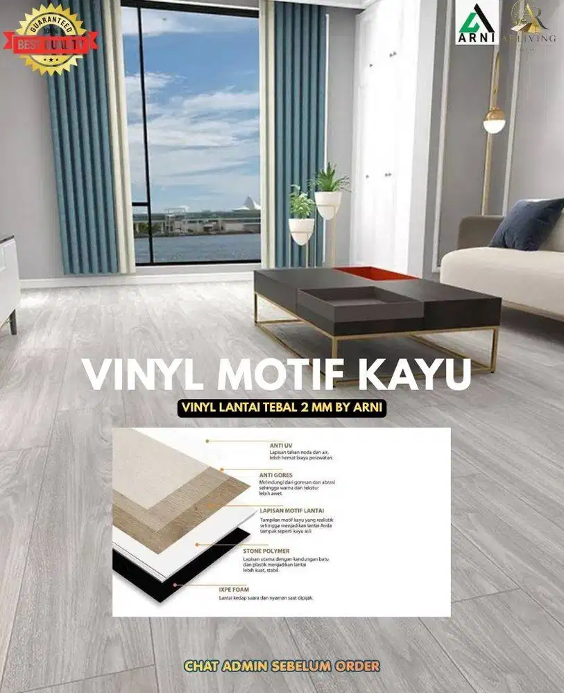 Vinyl Arni 2 mm Motif Kayu Anti Rayap
