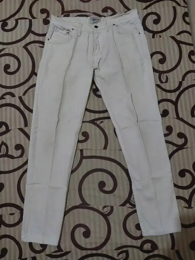 Celana chino bahan jeans strech celana chinos putih size 33 preloved