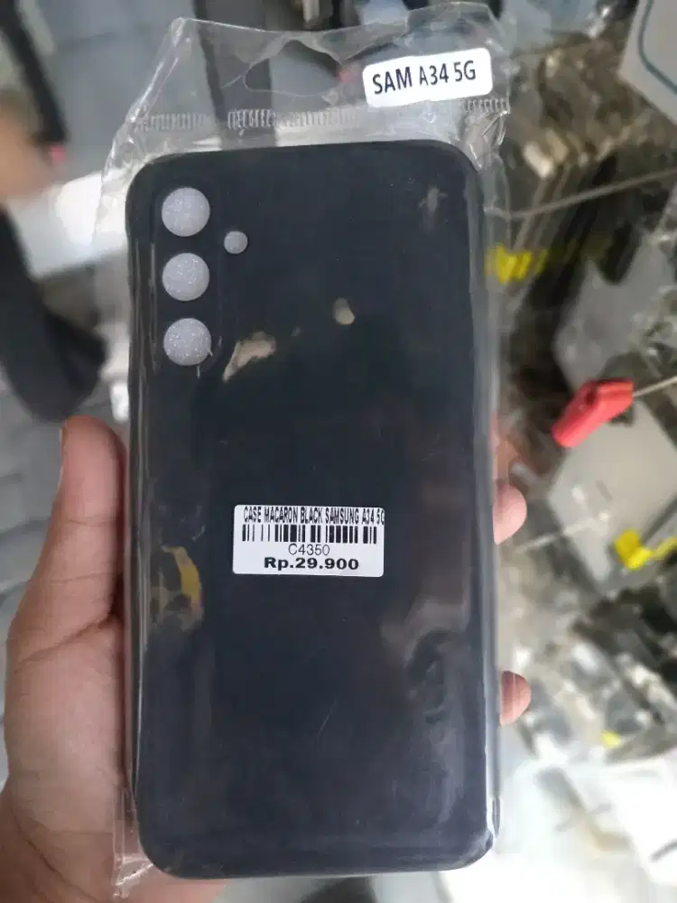 CASE MACARON BLACK SAMSUNG A34 5G ATLANTIS DAHSYAT