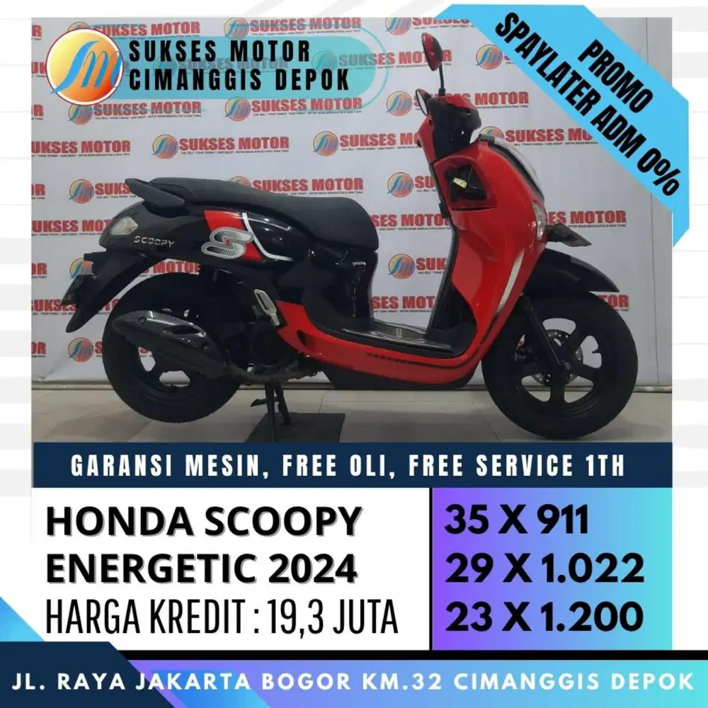 SCOOPY ENERGETIC 2024 KM LOW UNIT BERGARANSI CASH KREDIT CC/PAYLATER
