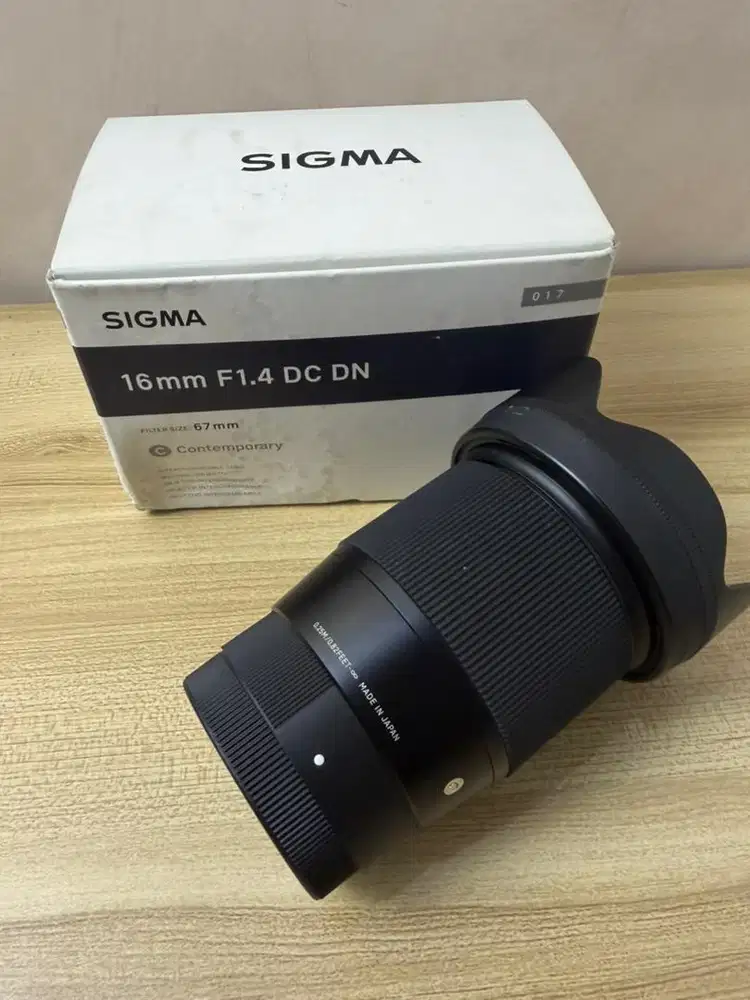 Lensa sigma 16mm F1.4 Sony Fullshet Box Mulus