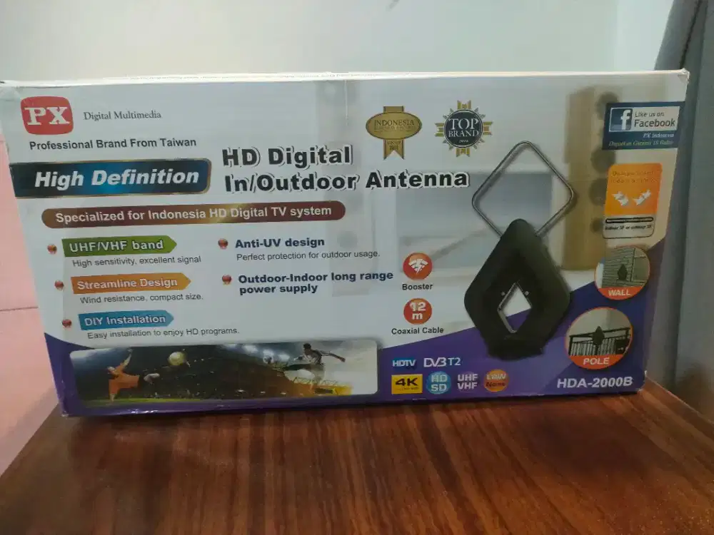 Antena TV Digital Analog DVB-T2 4k high gain 25-DB PX HDA-2000B