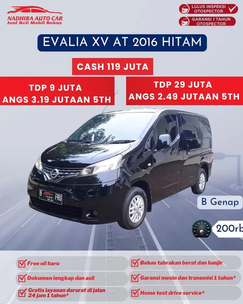 Dijual Mobil Bekas Evalia XV AT 2016 Hitam