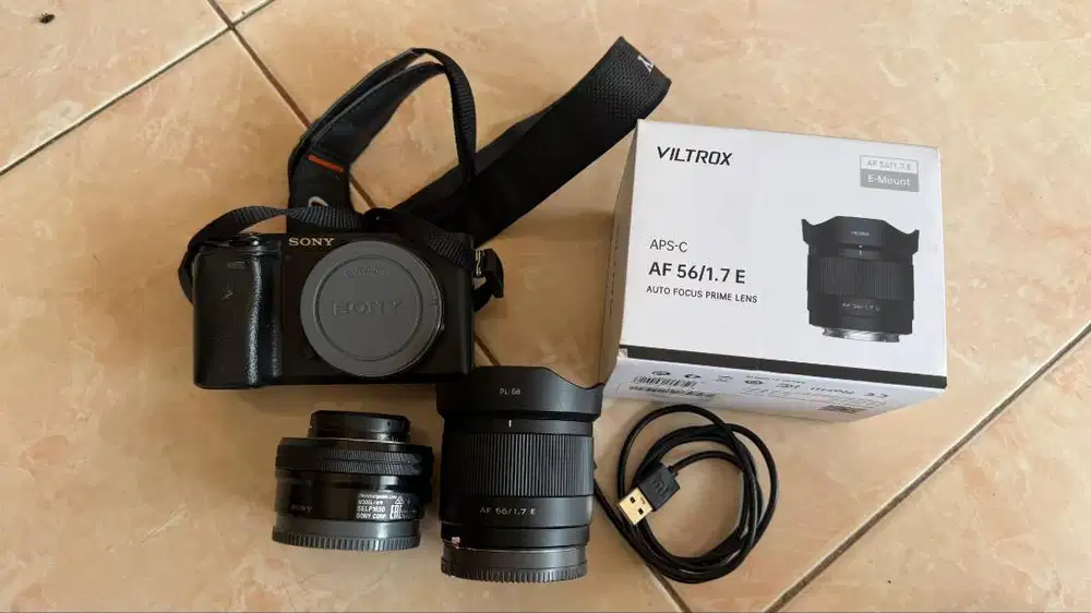Sony A6400 Mirroless Kit 16-50mm OSS + Viltrox 56mm f1.7 Siap Pakai