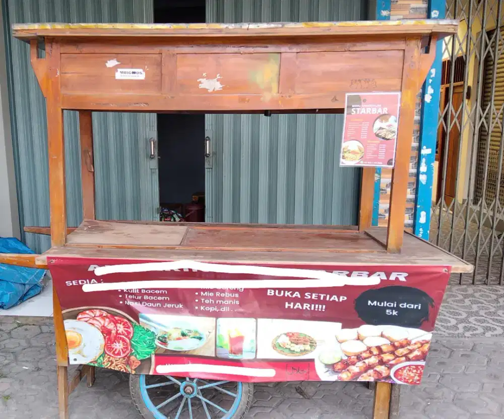 Gerobak angkringan dan peralatan
