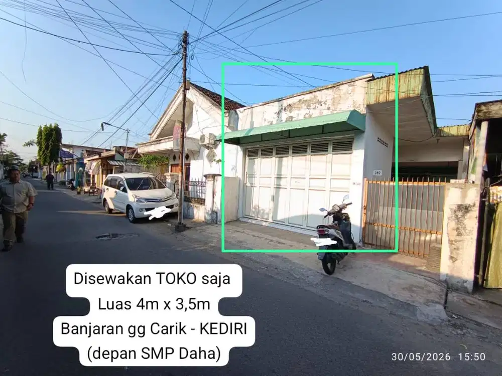 Disewakan Toko di Kota Kediri hanya 15 jt/tahun BU.