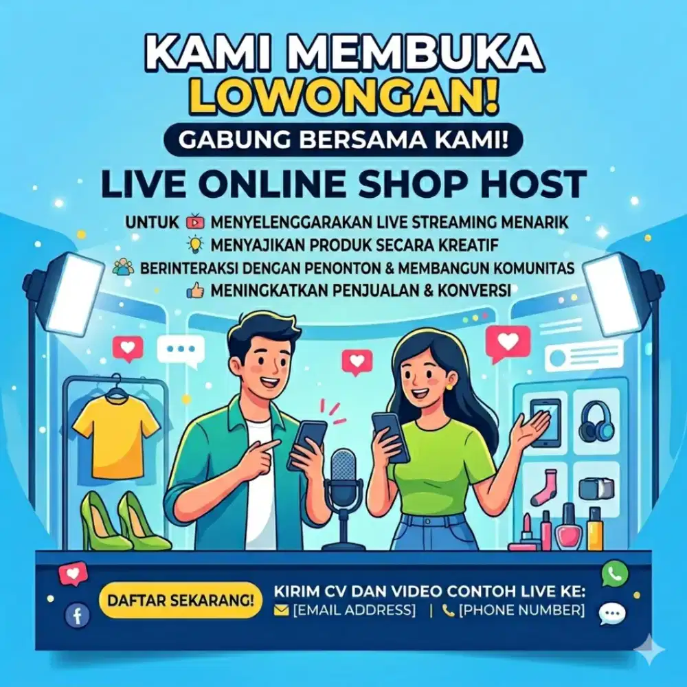 Dibutuhkan host live online shop