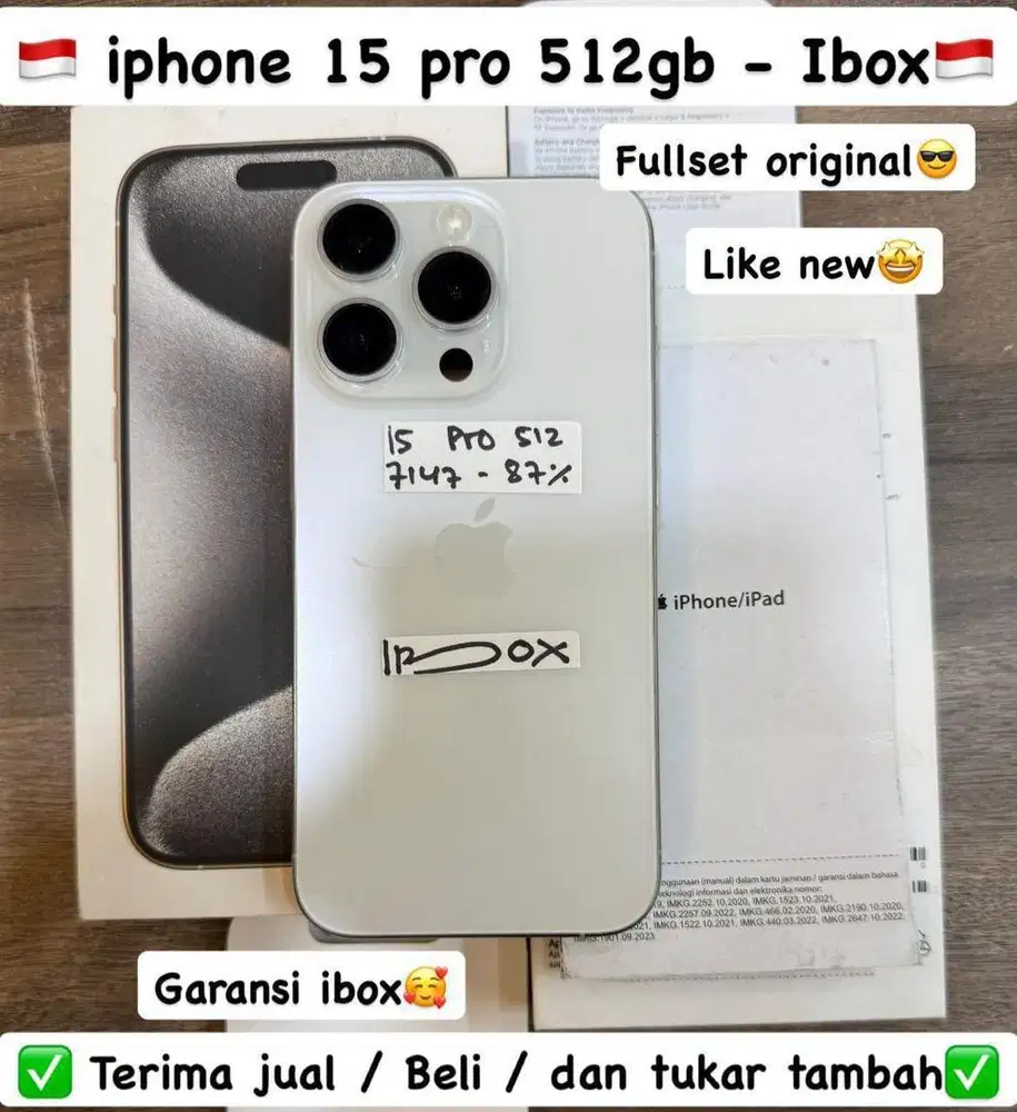 Iphone 15 Pro 512 Gb White Titanium Resmi ibox