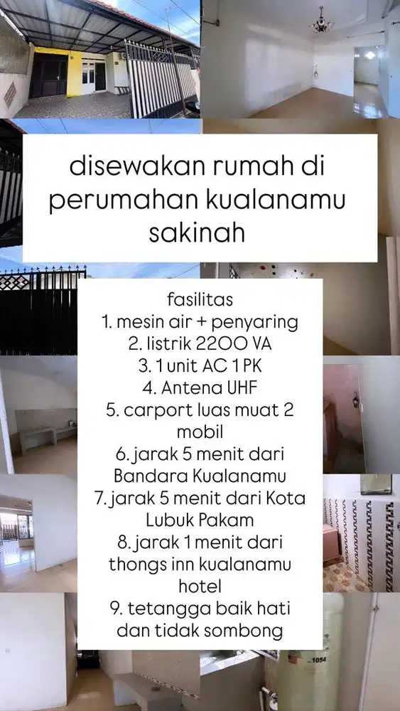 DIJUAL/DISEWAKAN RUMAH NYAMAN LOKASI MANTAP KUALANAMU