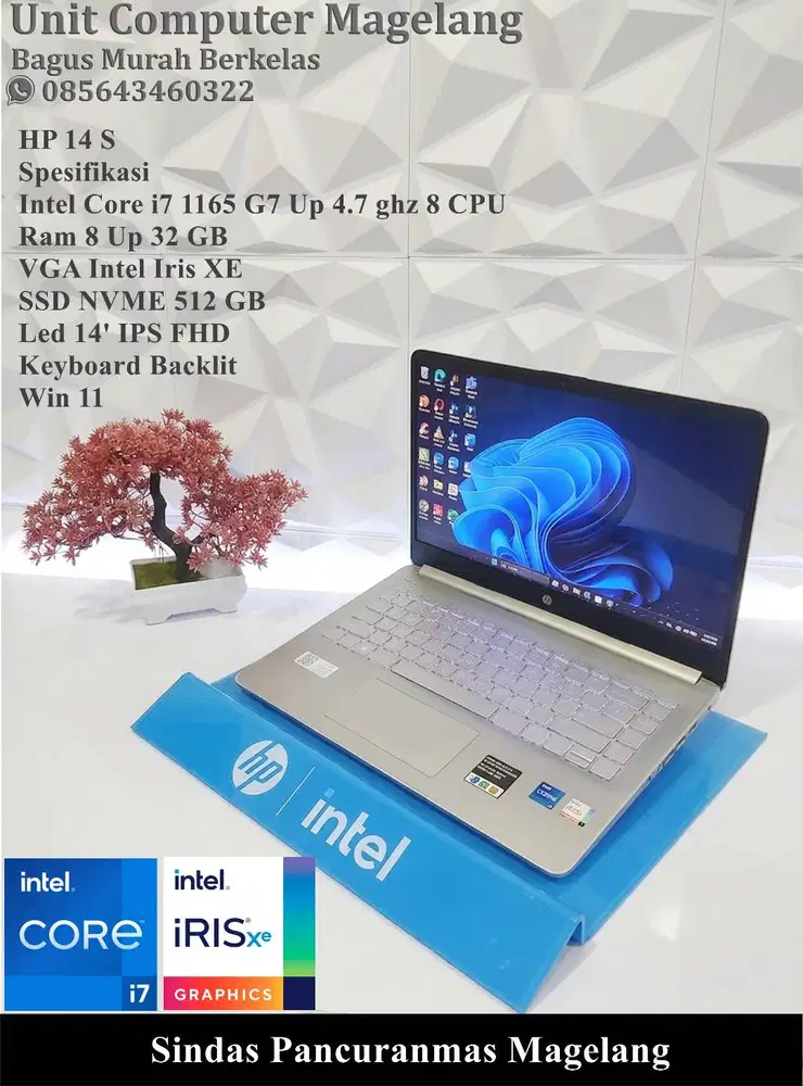 HP 14 S II i7 gen 11 II 8 GB II NVME 512 II 14' II backlit II win 11