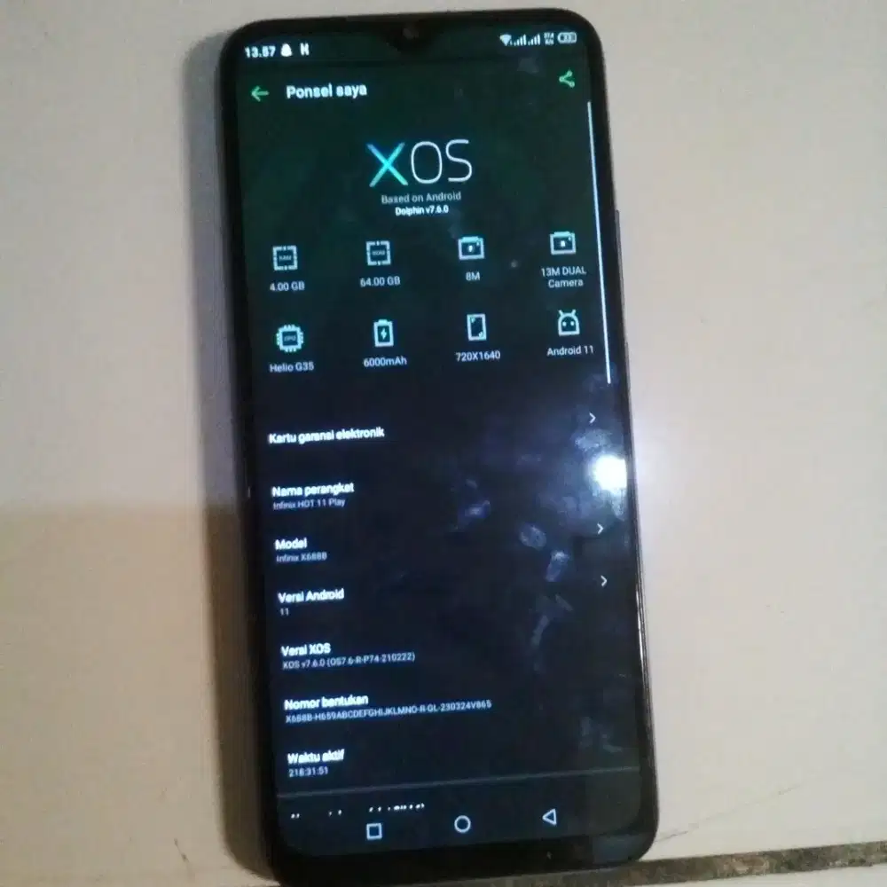 Infinix hot 11 play 4/64
