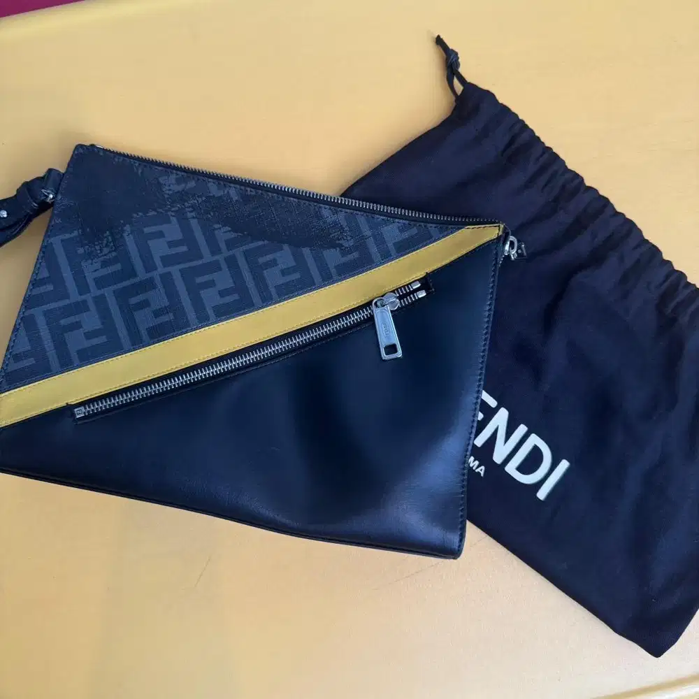 FENDI Diagonal FF Clutch