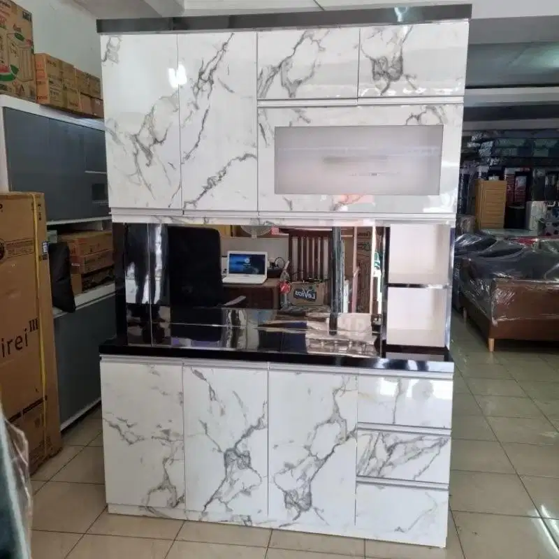 Lemari kitchen set 4 pintu full HPL / rak piring kitchen set full HPL
