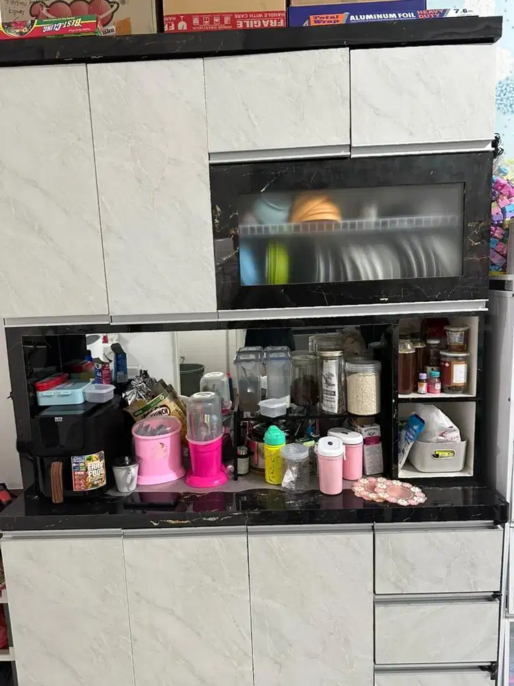 Lemari kitchen set 4 pintu full HPL / rak piring kitchen set full HPL