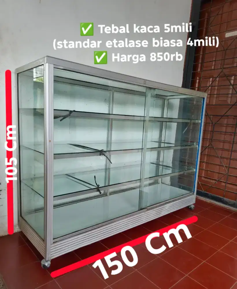 Etalase warung tinggi / etalase tinggi/lemari etalase/lemari kaca