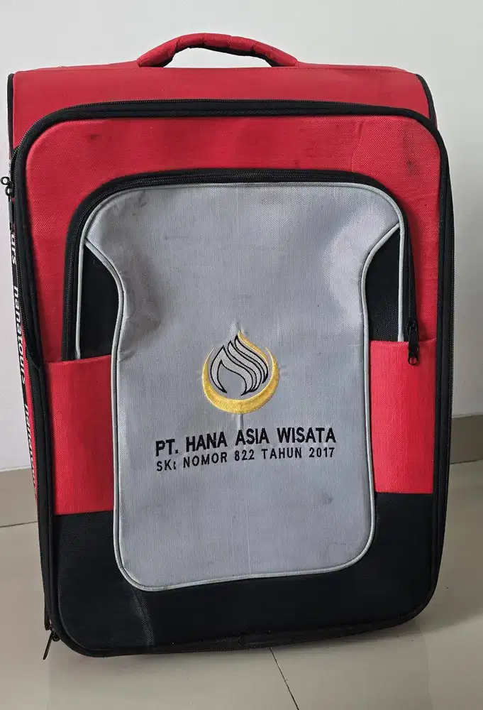 Jual Tas Koper Trolley Hanatours Merah Preloved Ada Roda