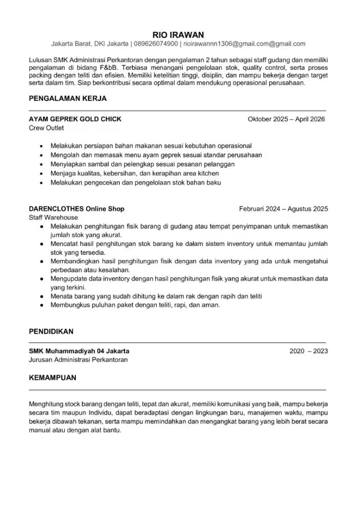 Mencari pekerjaan secepatnya