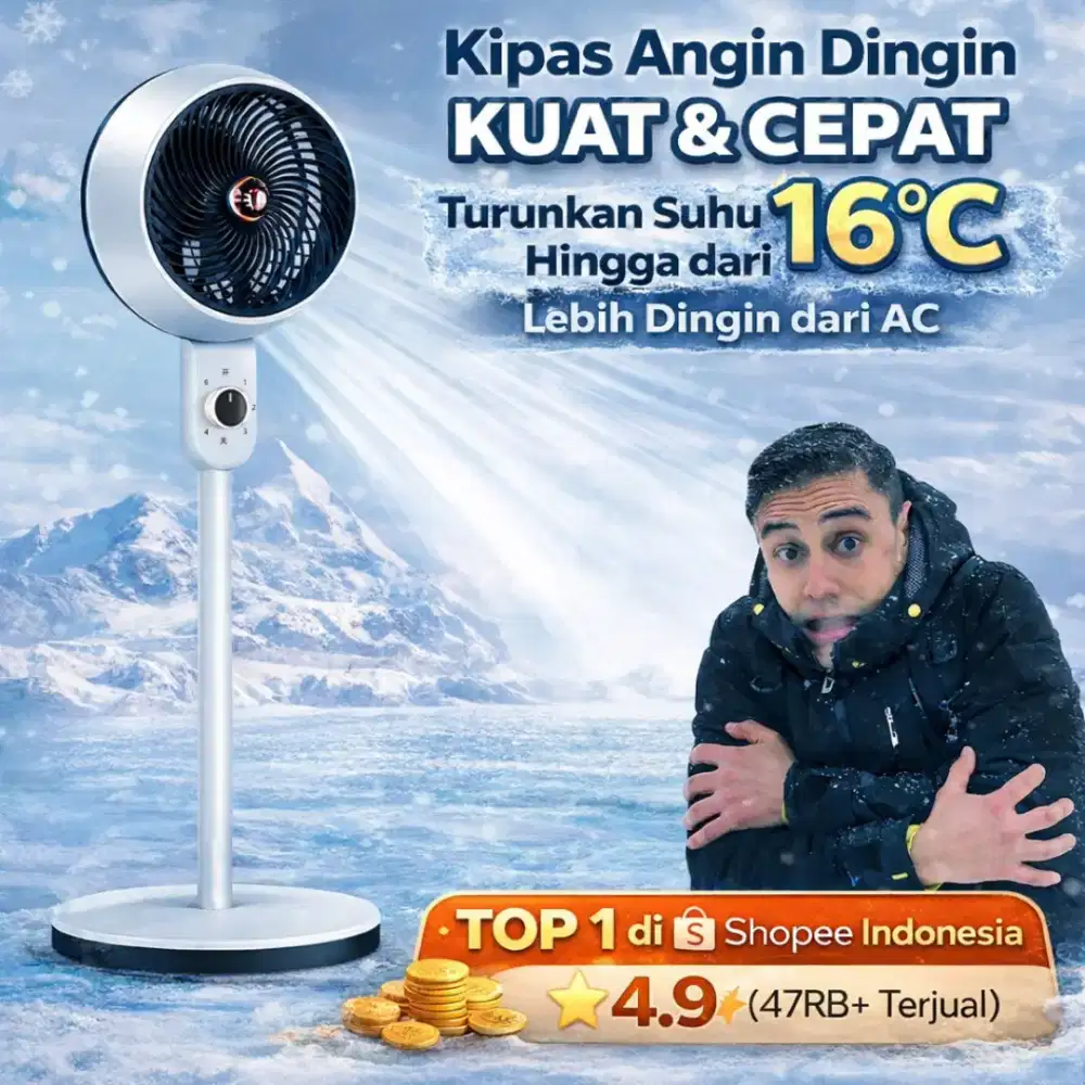 Goodmili Auto Swing 180 derajat KIPAS ANGIN BERDIRI ROTATION FAN