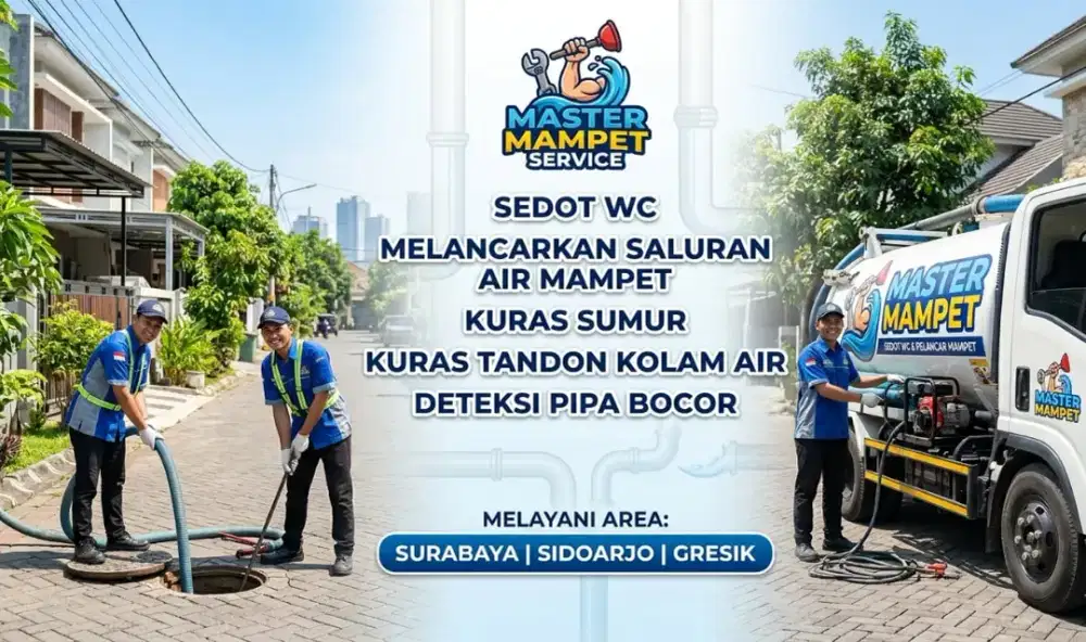Sedot WC Saluran Selokan Got Wastafel Mampet Kuras Sumur Tandon Kolam