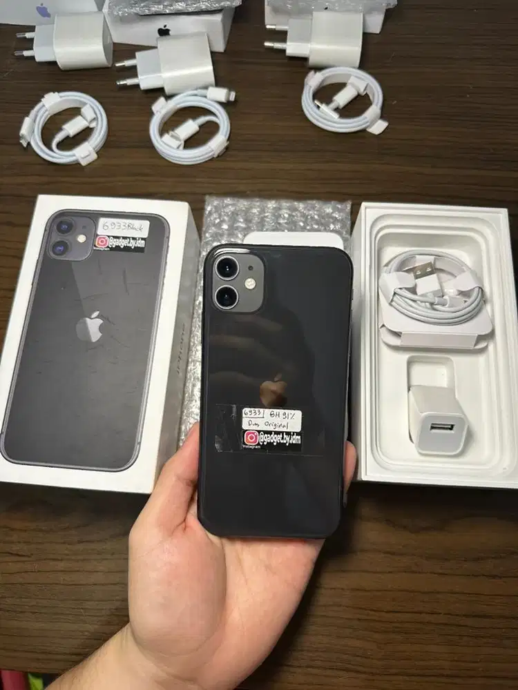 iPhone 11 128GB Setara iBox (Beacukai) BH 91% Black DUS ORIGINAL