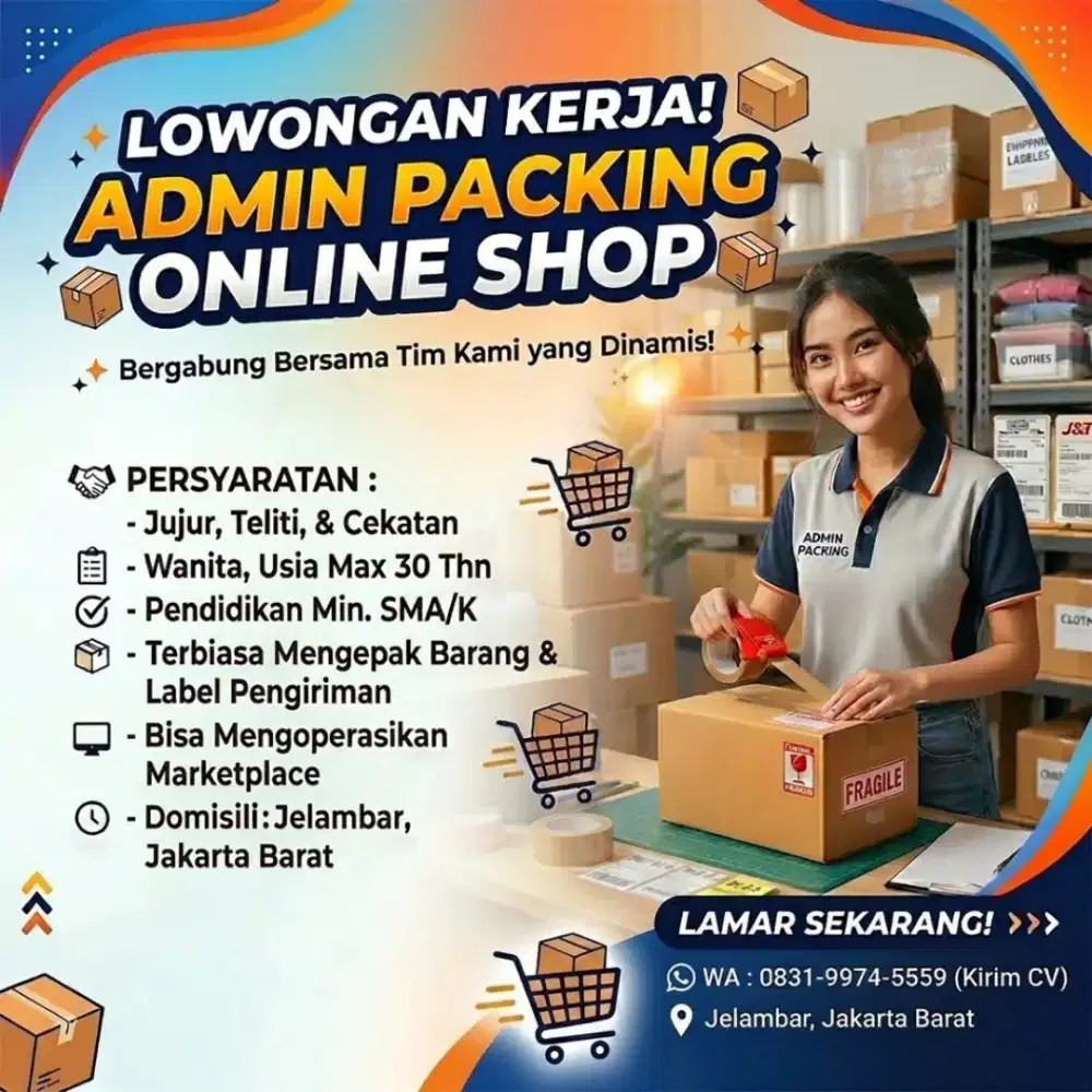 Admin packing online shop