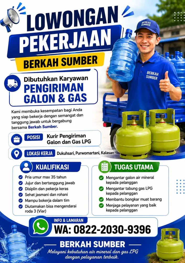 Lowongan kurir kirim galon