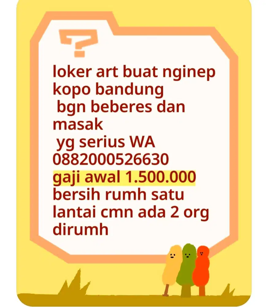 Loker art bandung kopo nginep