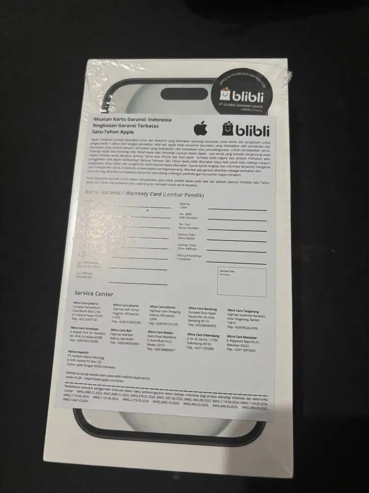 iPhone 15 128GB Black Garansi Blibli BNIB (belum buka dus)