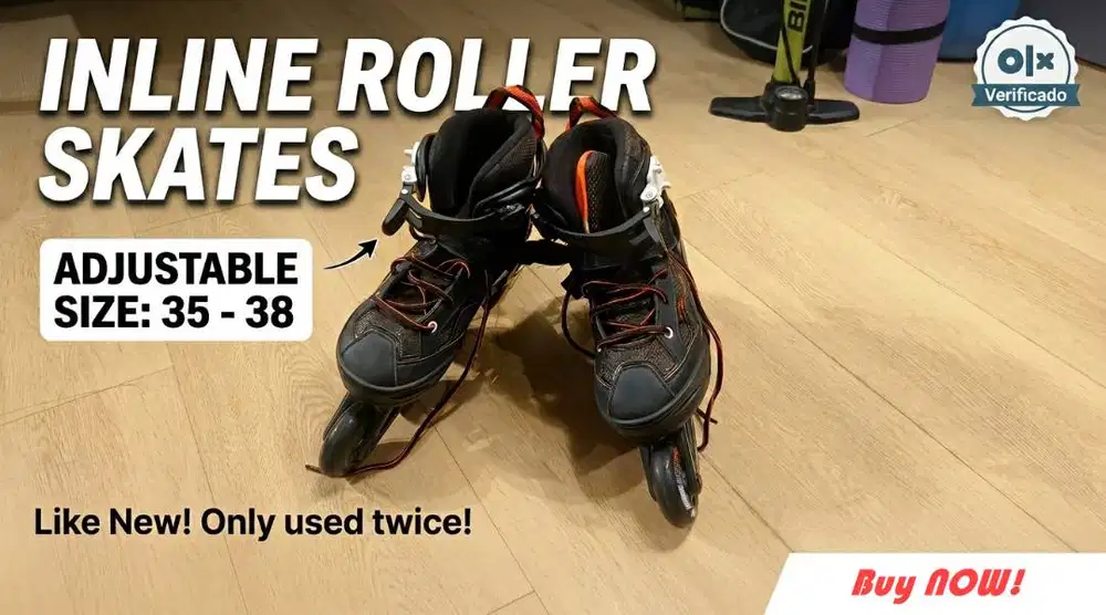 Inline Roller Skates – Adjustable Size 35-38 (Like New, Used Twice)