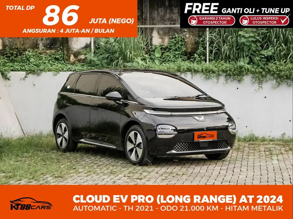 [BERGARANSI]WULING CLOUD EV PRO (460 KM) THN 2024 HITAM WARRANTY AKTIF