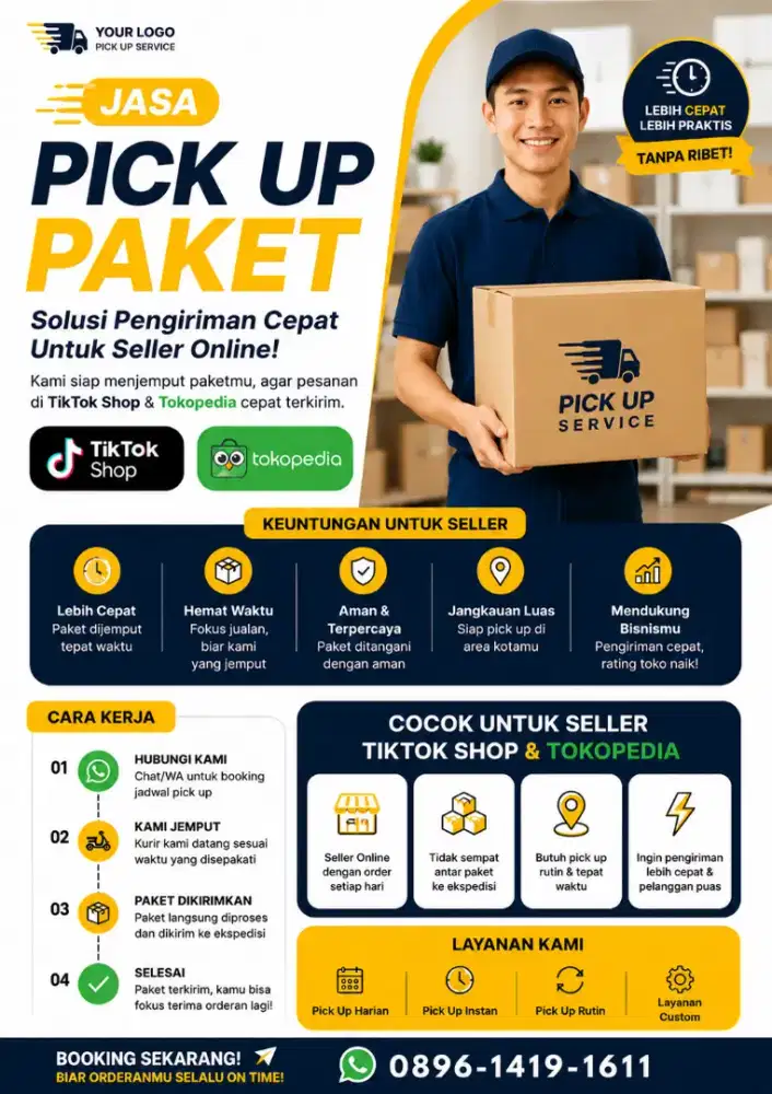Jasa pick up paket untuk seller online khusus tik tok shop & tokopedia