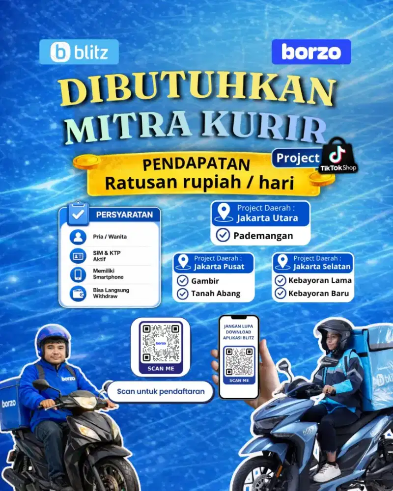 Lowongan Mitra Kurir BorzoxBlitz Project TikTok