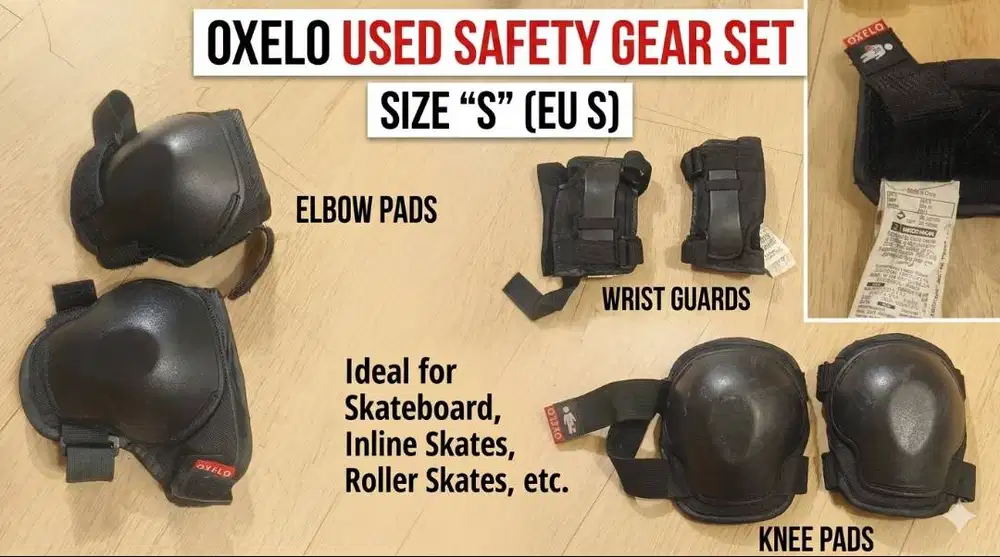 Oxelo Protective Safety Gear Set – Size S (Knee, Elbow & Wrist Guards)